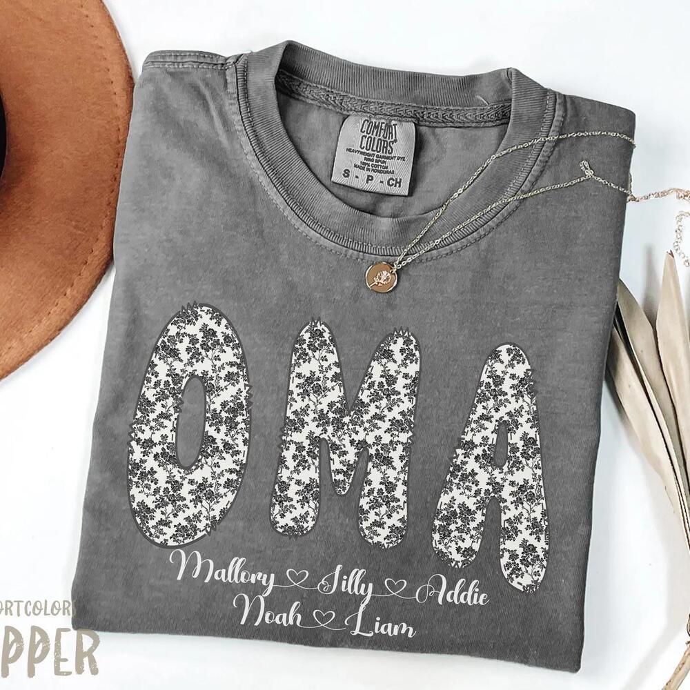 Oma Floral Grandma Shirt Mimi Gift Tee